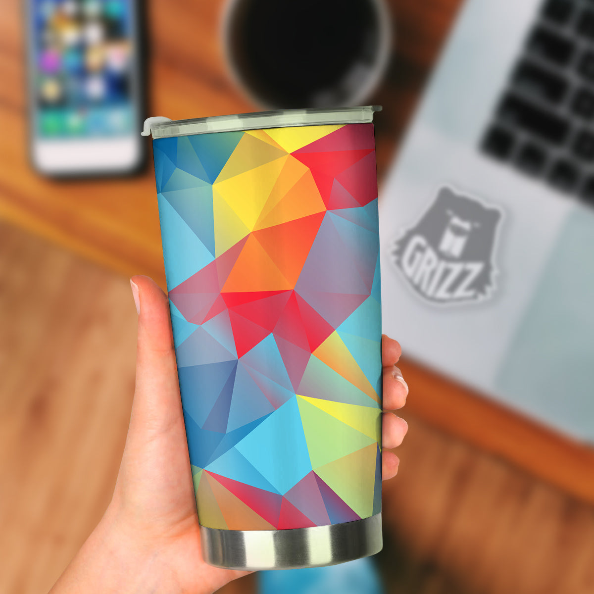 Abstract Colorful Autism Awareness Print Tumbler-grizzshop