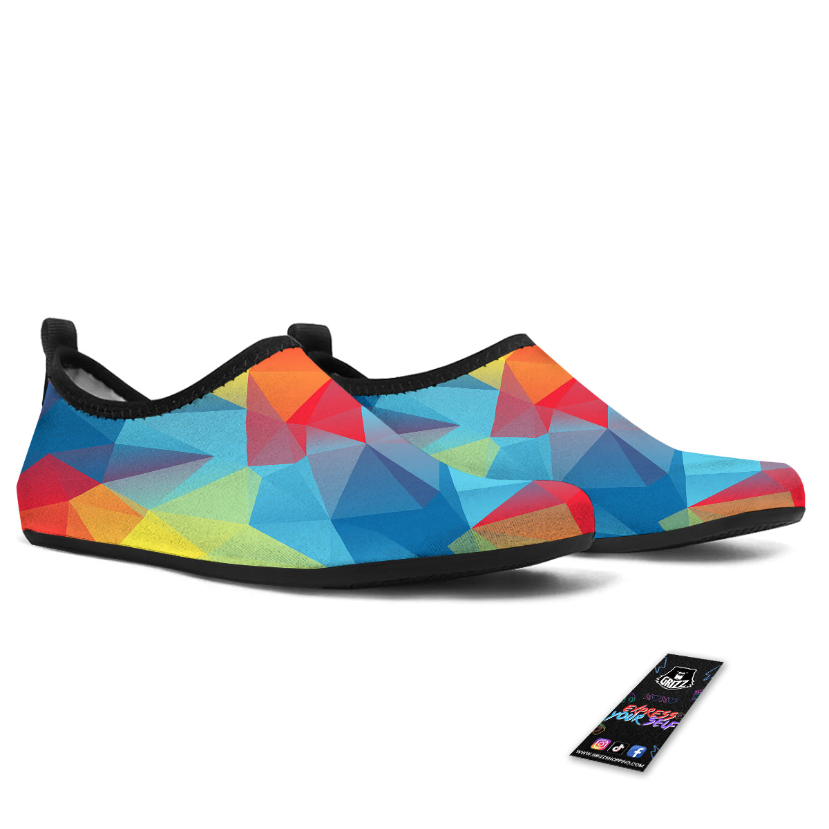 Abstract Colorful Autism Awareness Print Water Shoes-grizzshop