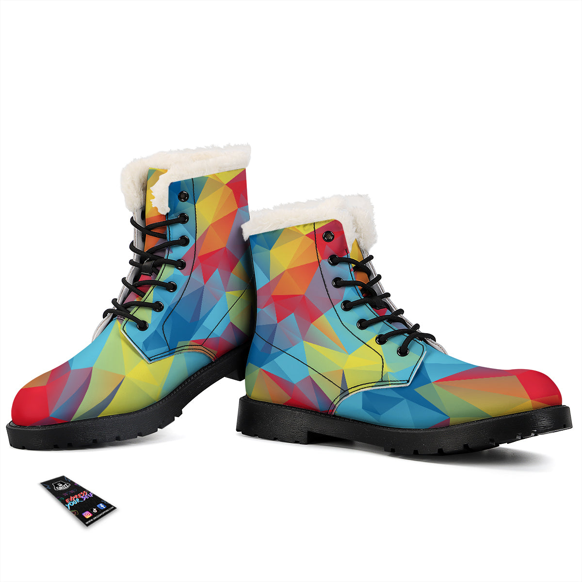 Abstract Colorful Autism Awareness Print Winter Boots-grizzshop