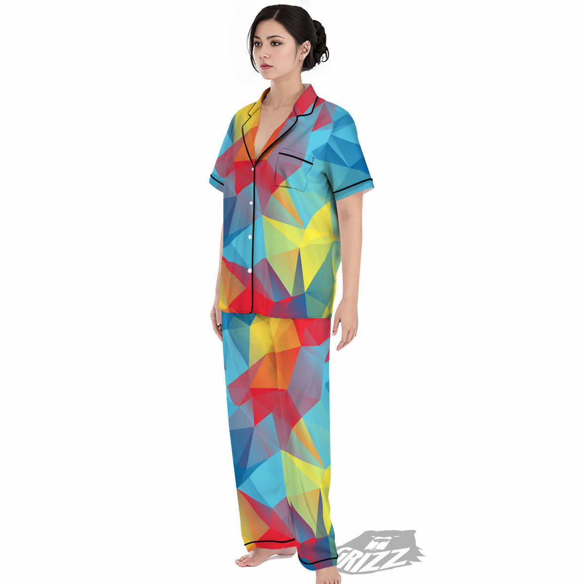 Abstract Colorful Autism Awareness Print Women's Pajamas Set-grizzshop