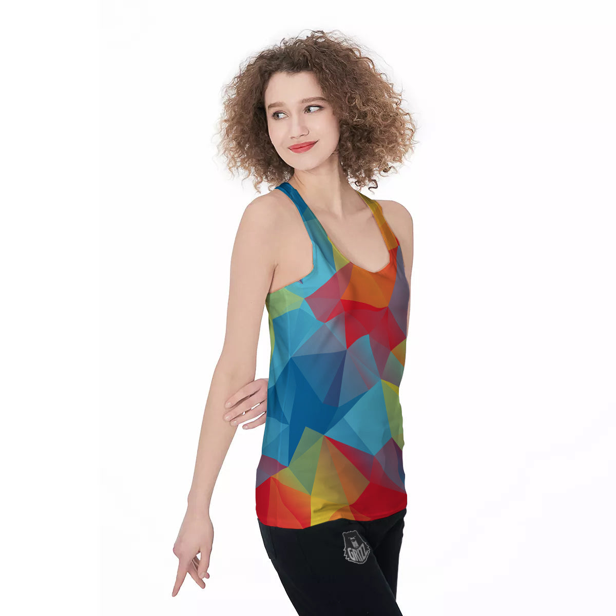 Abstract Colorful Autism Awareness Print Women's Racerback Tank Top-grizzshop