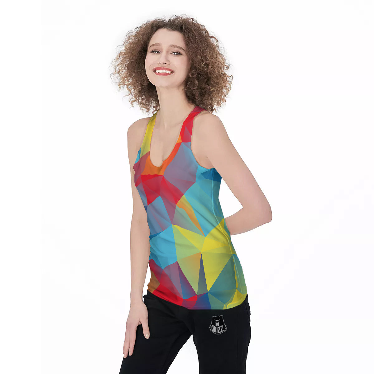Abstract Colorful Autism Awareness Print Women's Racerback Tank Top-grizzshop