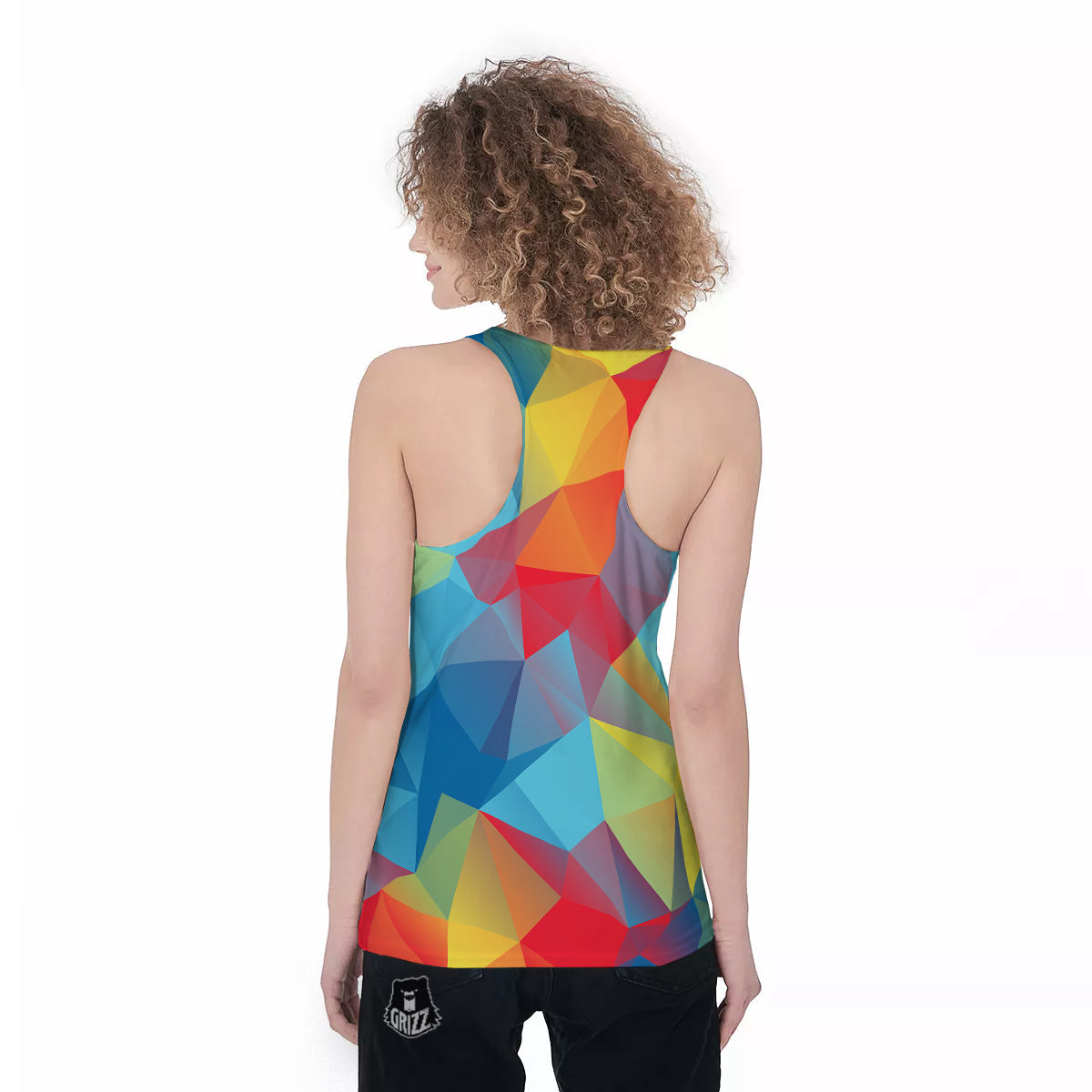Abstract Colorful Autism Awareness Print Women's Racerback Tank Top-grizzshop