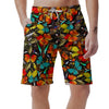 Abstract Colorful Butterfly Print Men's Shorts-grizzshop