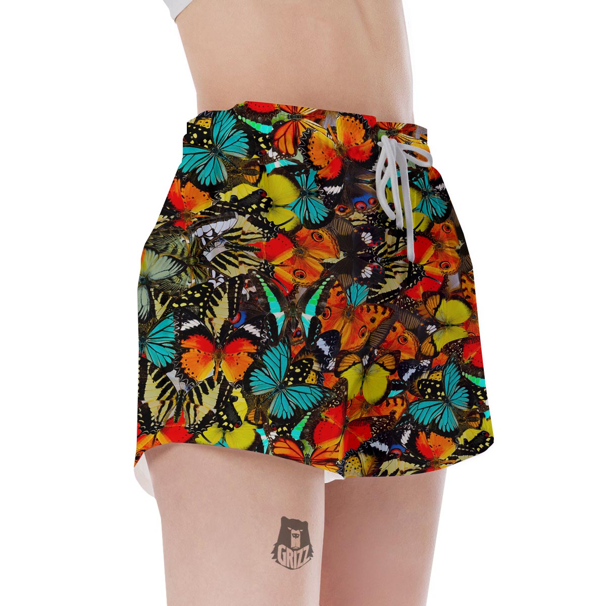 Abstract Colorful Butterfly Print Women's Shorts-grizzshop