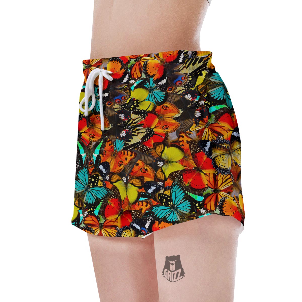 Abstract Colorful Butterfly Print Women's Shorts-grizzshop