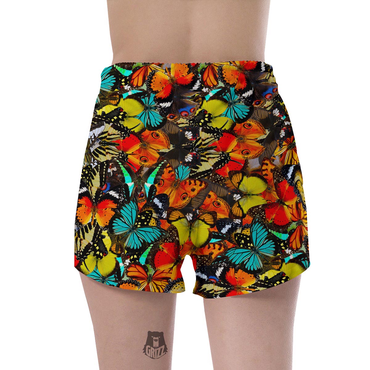 Abstract Colorful Butterfly Print Women's Shorts-grizzshop