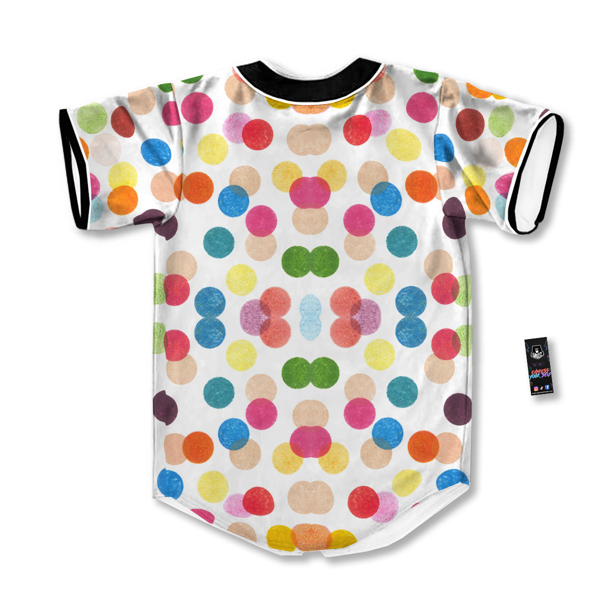 Abstract Colorful Polka Dots Print Pattern Baseball Jersey-grizzshop