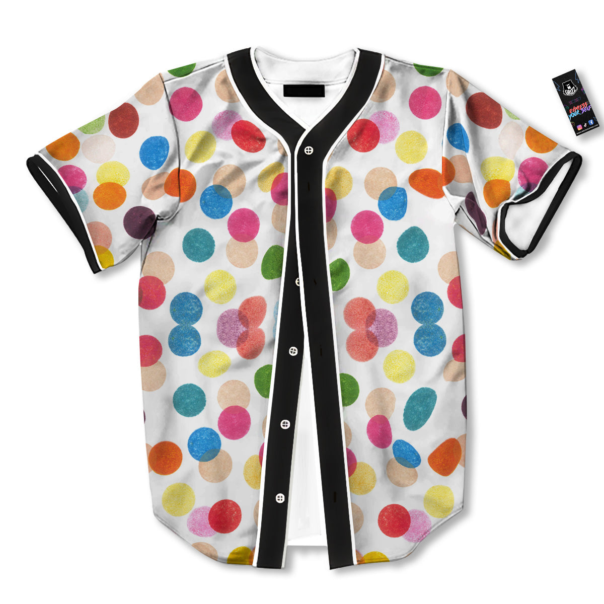 Abstract Colorful Polka Dots Print Pattern Baseball Jersey-grizzshop