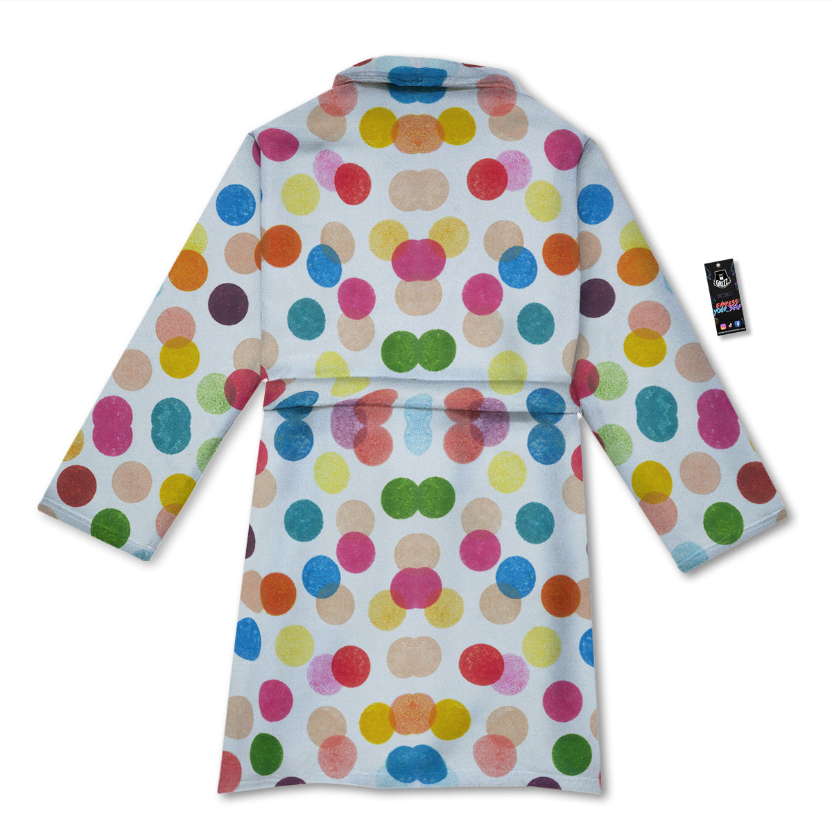 Abstract Colorful Polka Dots Print Pattern Bathrobe-grizzshop