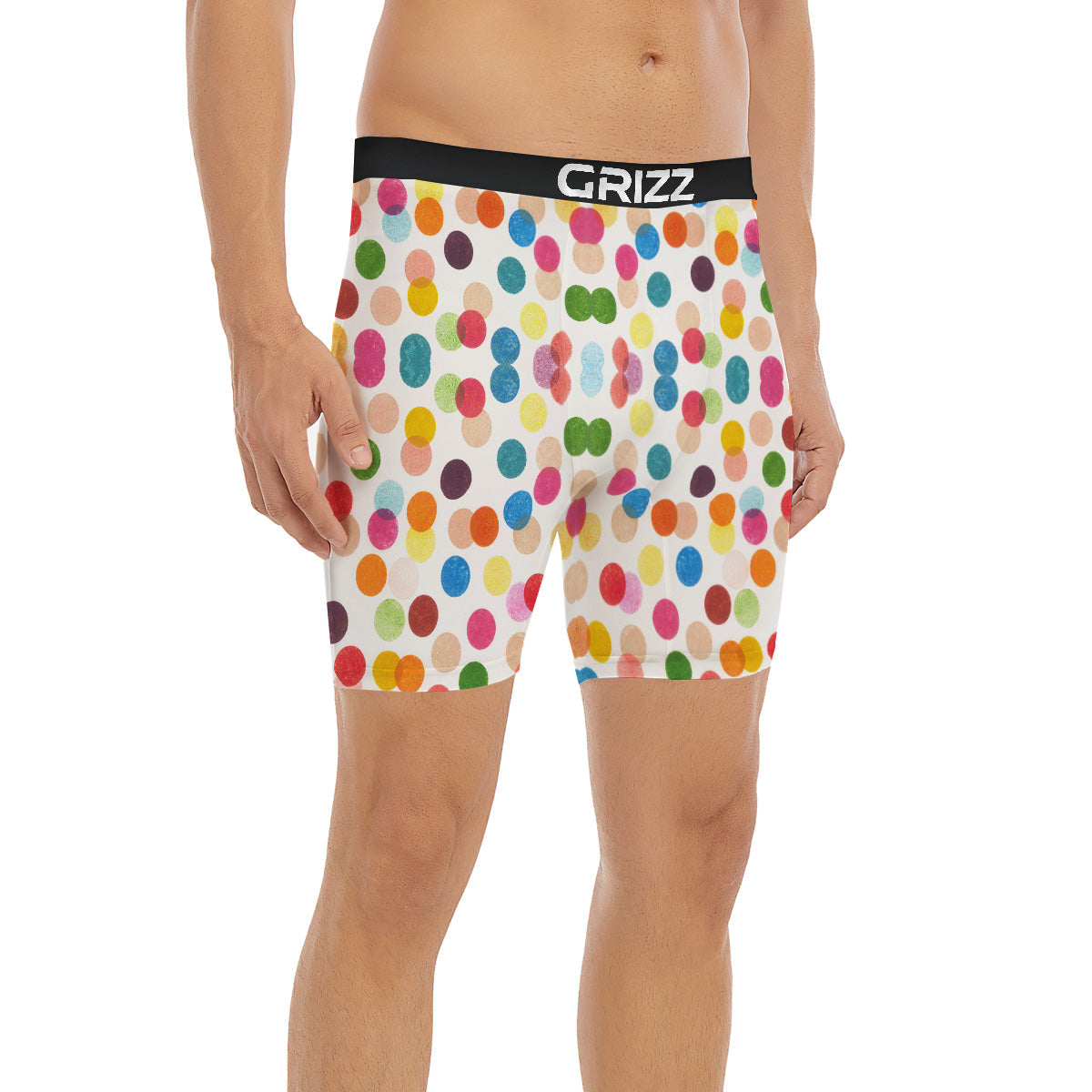 Abstract Colorful Polka Dots Print Pattern Boxer Briefs-grizzshop