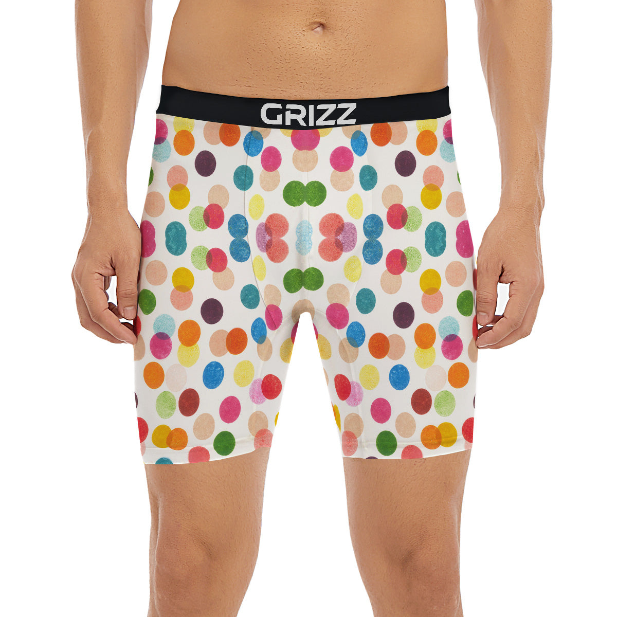 Abstract Colorful Polka Dots Print Pattern Boxer Briefs-grizzshop