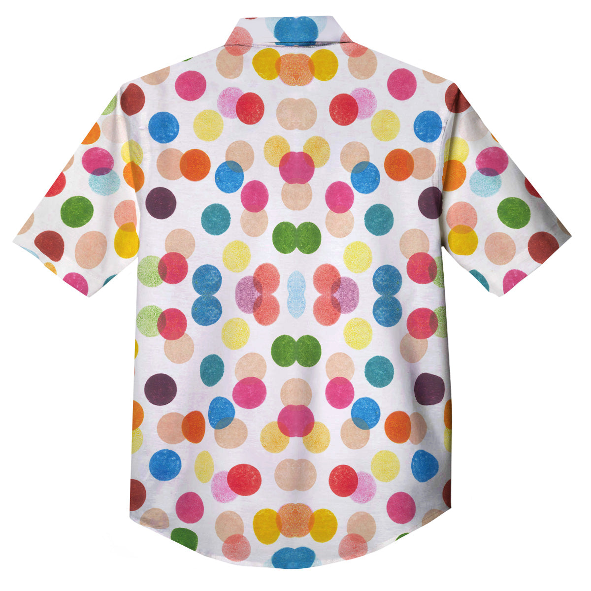 Abstract Colorful Polka Dots Print Pattern Button Up Shirt-grizzshop