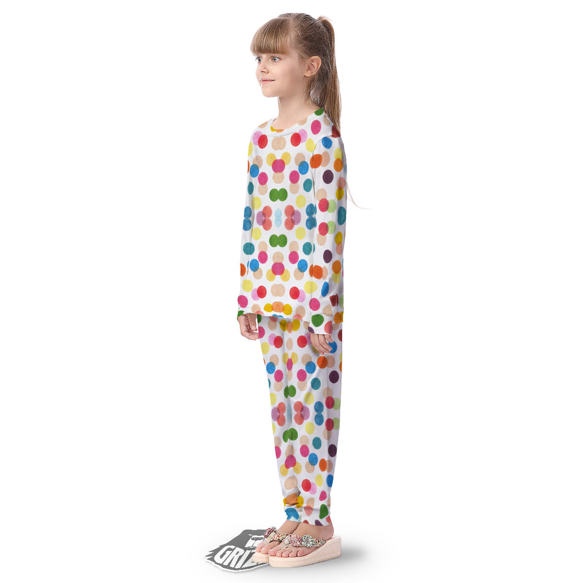 Abstract Colorful Polka Dots Print Pattern Kid's Pajamas-grizzshop