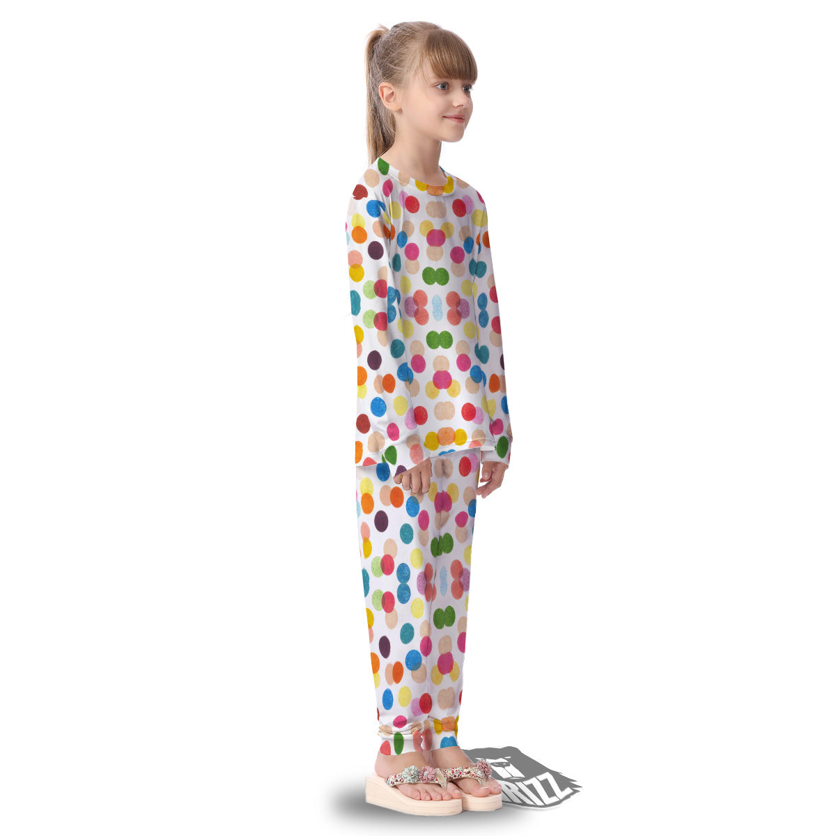 Abstract Colorful Polka Dots Print Pattern Kid's Pajamas-grizzshop