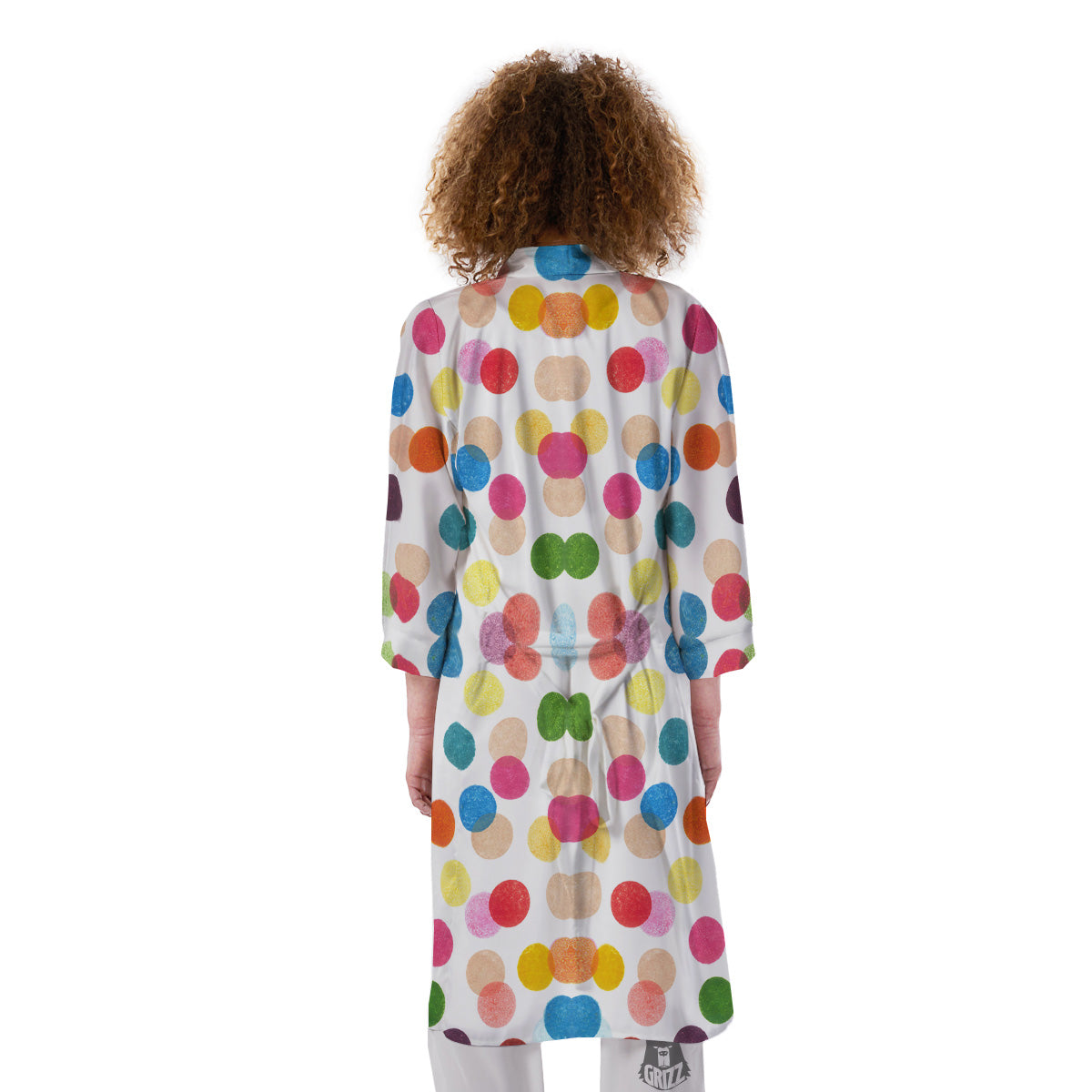 Abstract Colorful Polka Dots Print Pattern Kimono-grizzshop