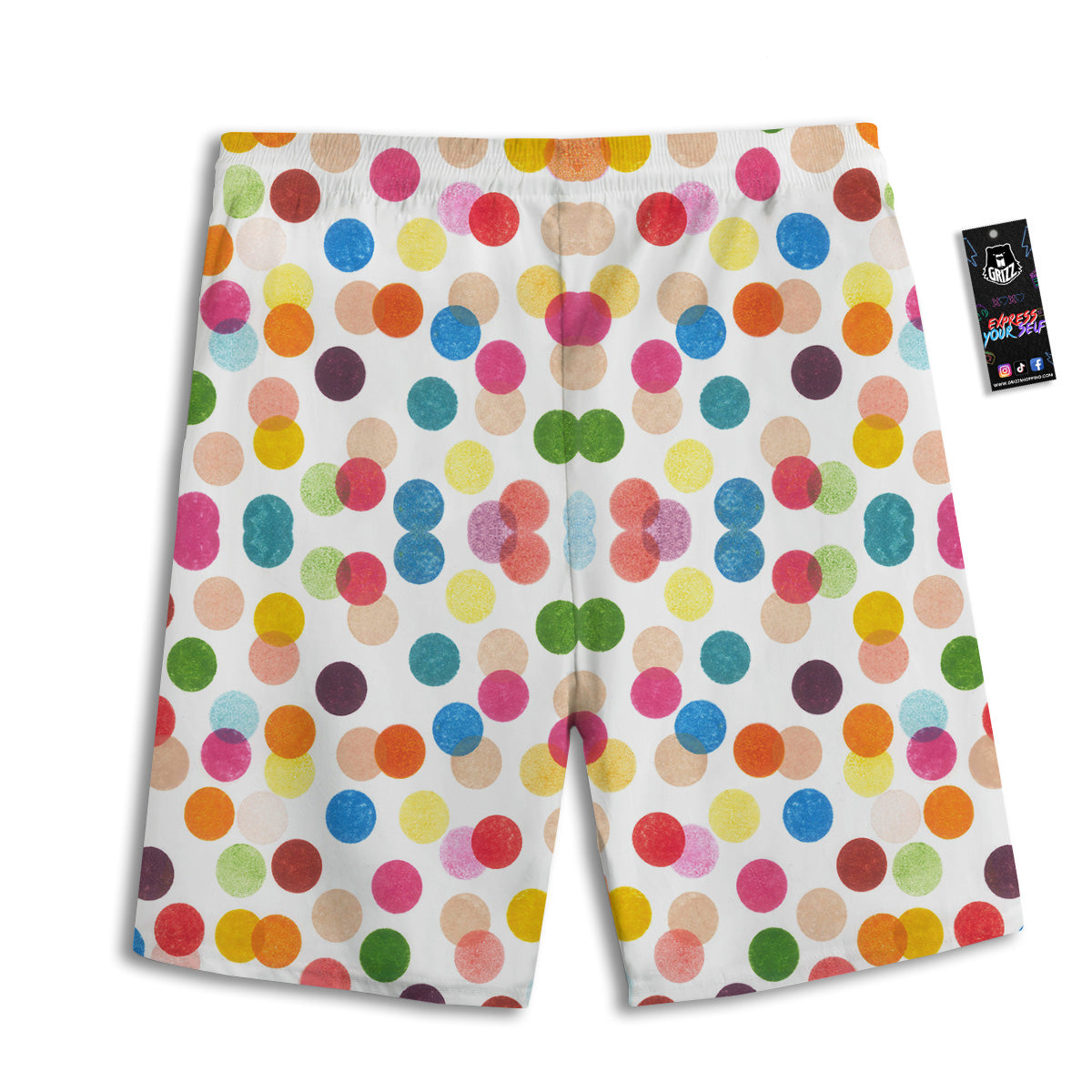 Abstract Colorful Polka Dots Print Pattern Men's Athletic Shorts