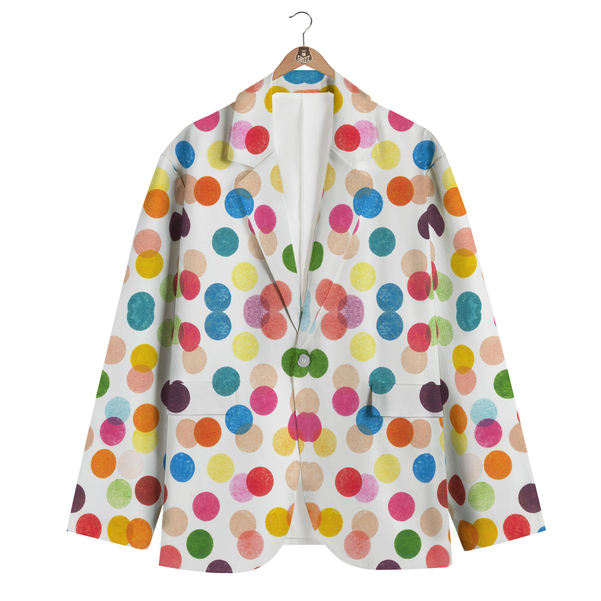 Abstract Colorful Polka Dots Print Pattern Men's Blazer-grizzshop