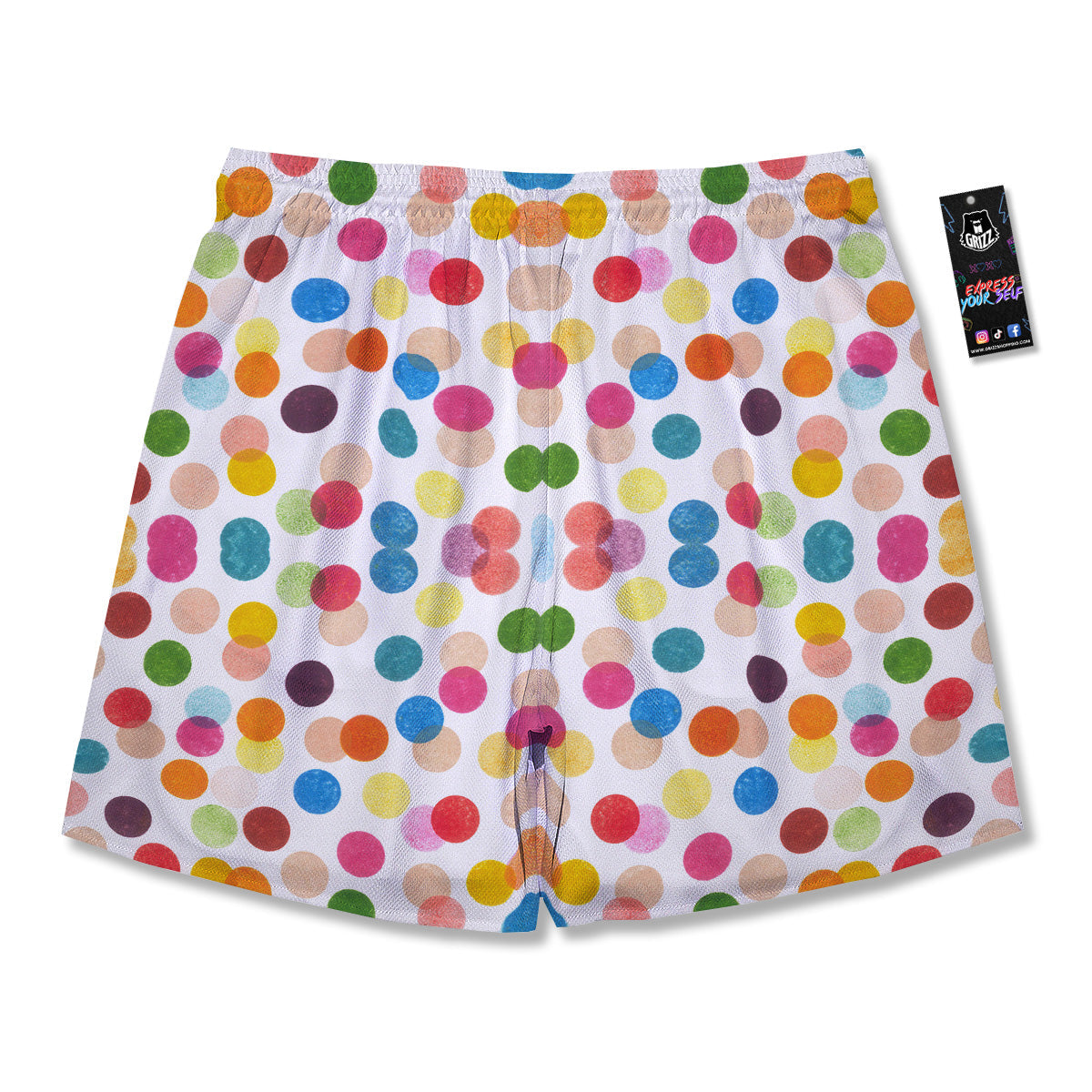 Abstract Colorful Polka Dots Print Pattern Men's Running Shorts-grizzshop