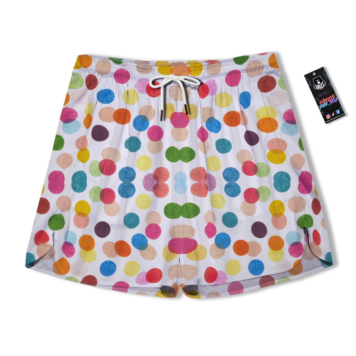 Abstract Colorful Polka Dots Print Pattern Men's Running Shorts-grizzshop