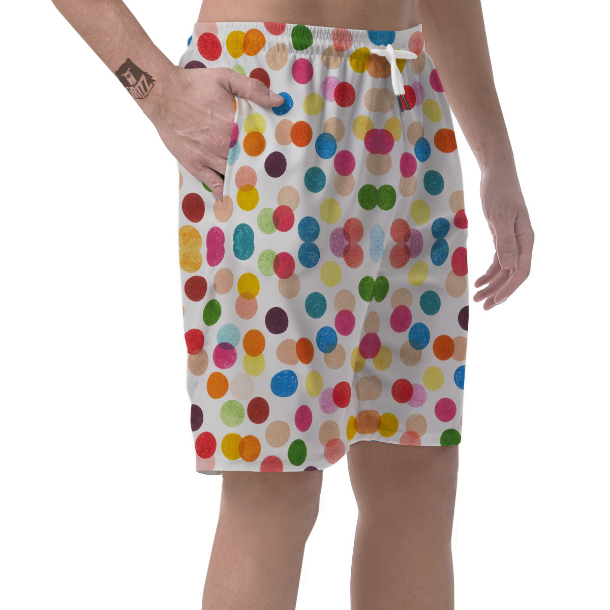 Abstract Colorful Polka Dots Print Pattern Men's Shorts-grizzshop