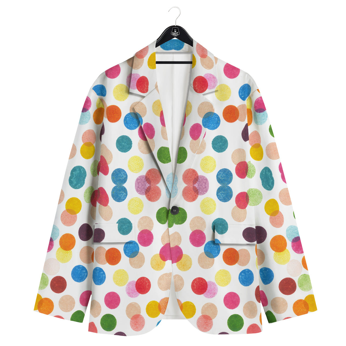Abstract Colorful Polka Dots Print Pattern Men's Sport Coat-grizzshop