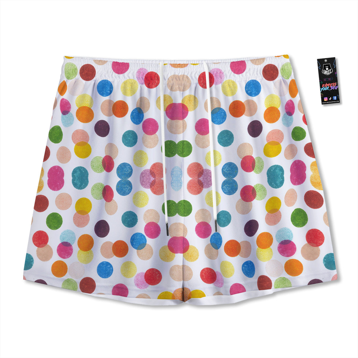 Alien Light Green Print Mesh Shorts