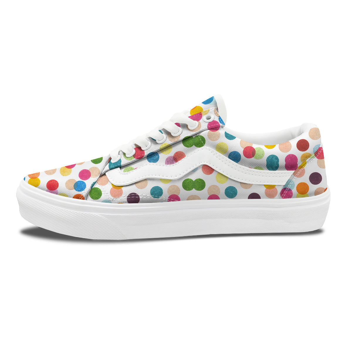 Abstract Colorful Polka Dots Print Pattern Skate Shoes-grizzshop