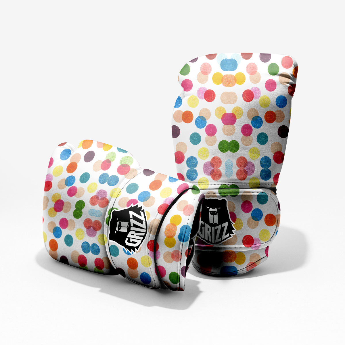 Abstract Colorful Polka Dots Print Pattern Pro Boxing Glove