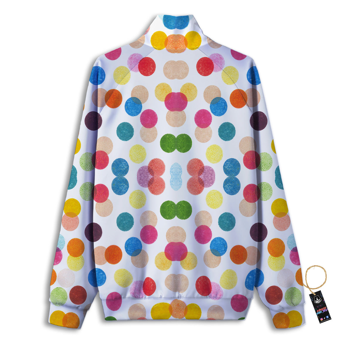 Abstract Colorful Polka Dots Print Pattern Track Jacket-grizzshop