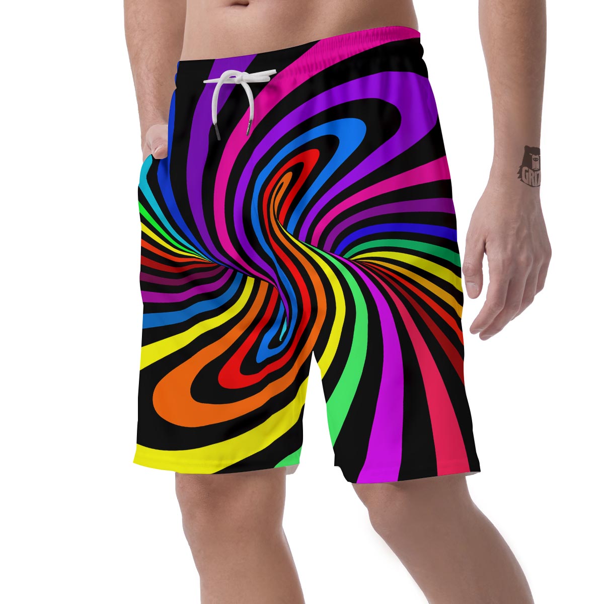 Abstract Colorful Psychedelic Men's Shorts-grizzshop