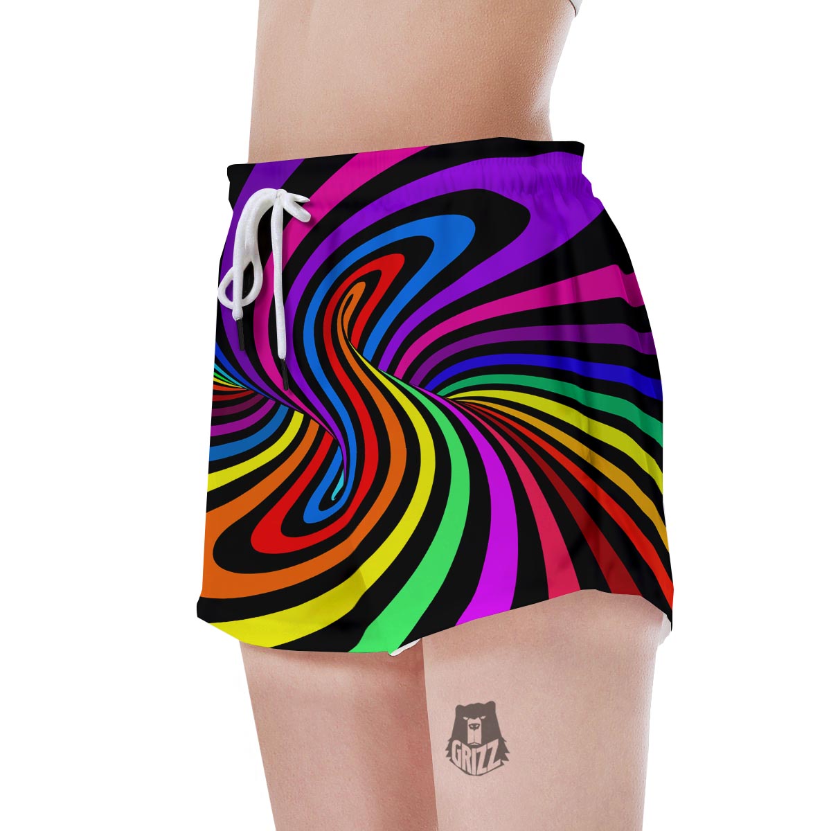 Abstract Colorful Psychedelic Women's Shorts-grizzshop