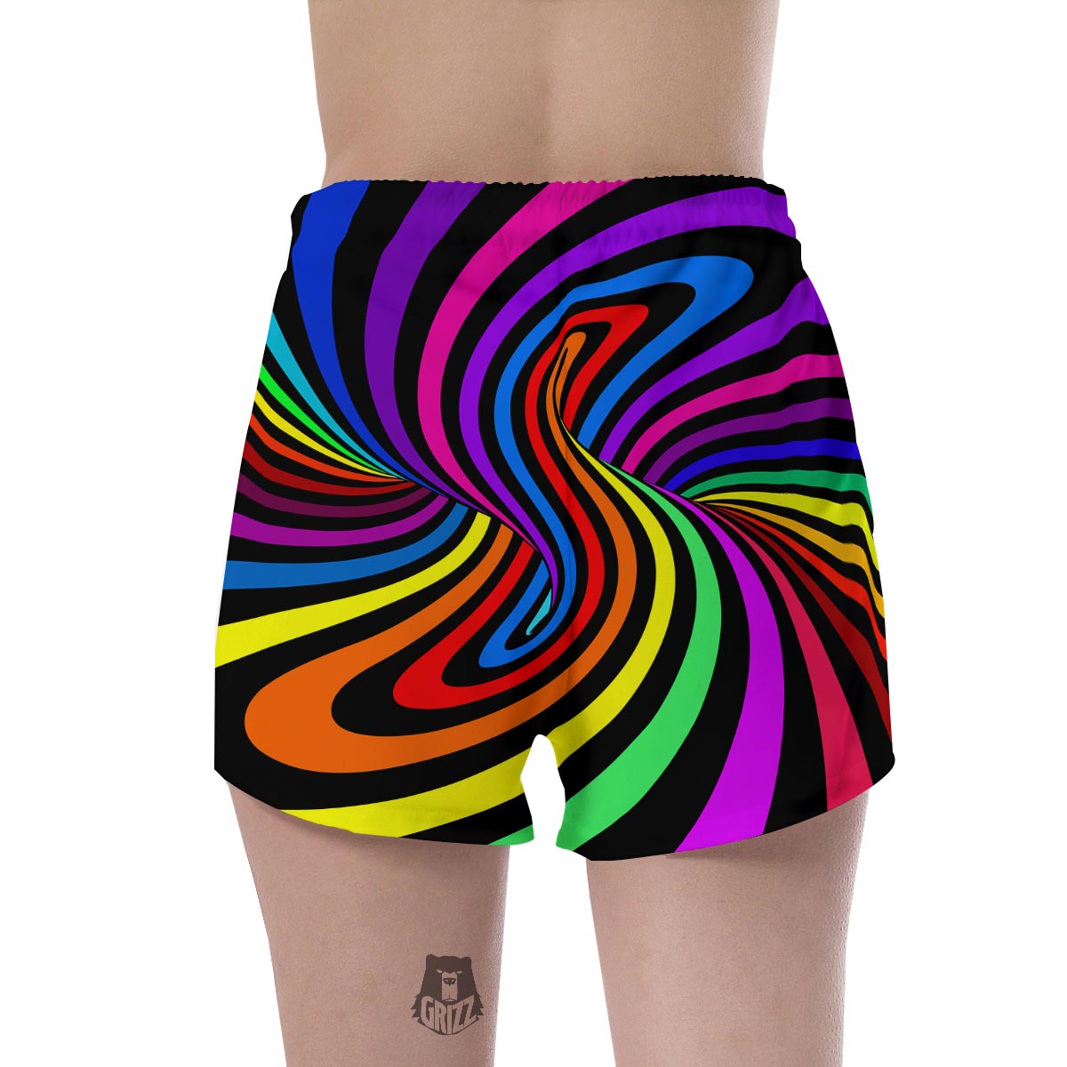 Abstract Colorful Psychedelic Women's Shorts-grizzshop