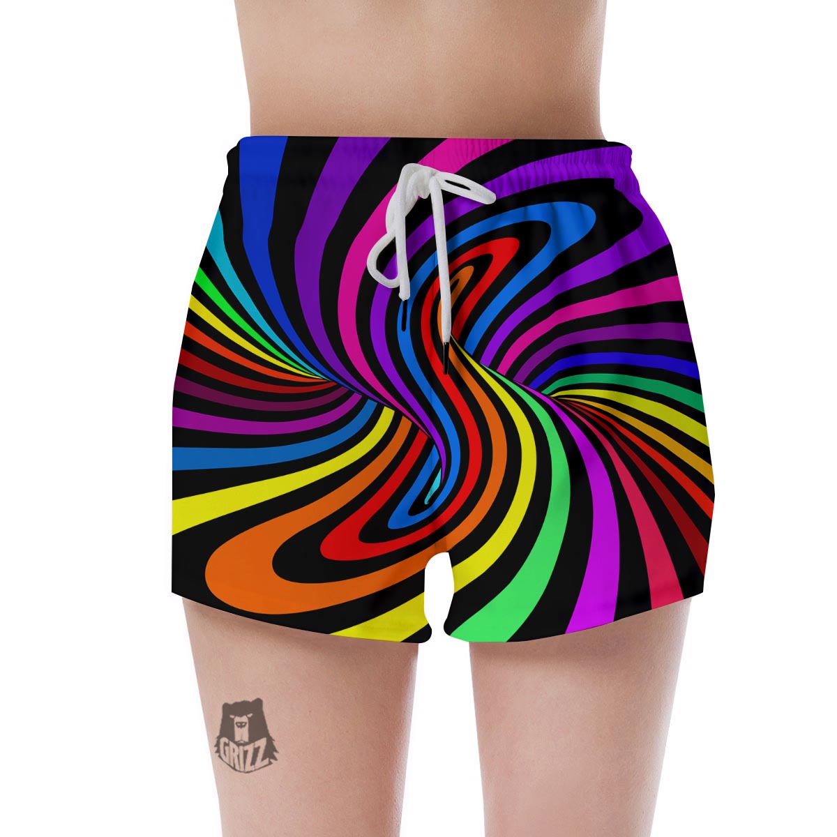 Abstract Colorful Psychedelic Women's Shorts-grizzshop