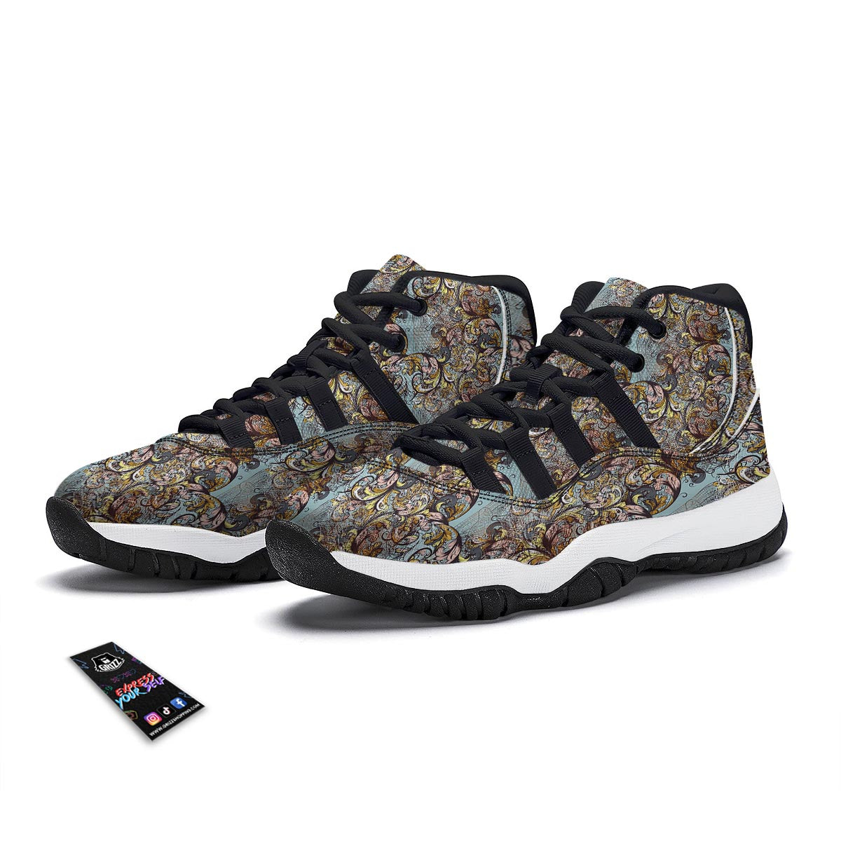 Abstract Dragonfly Black Bball Shoes-grizzshop