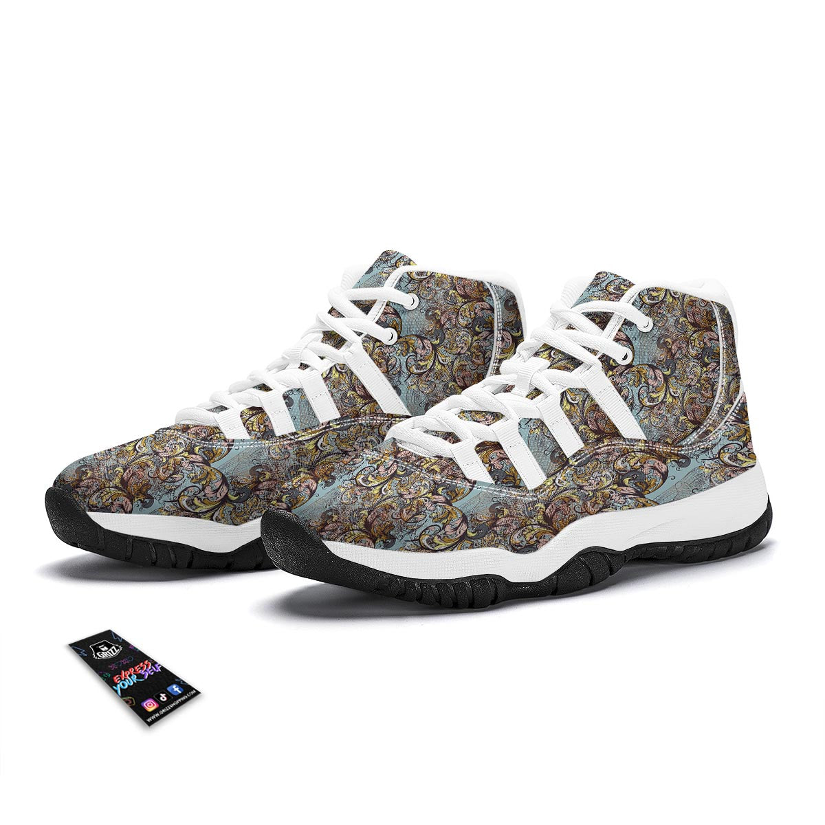 Abstract Dragonfly White Bball Shoes-grizzshop