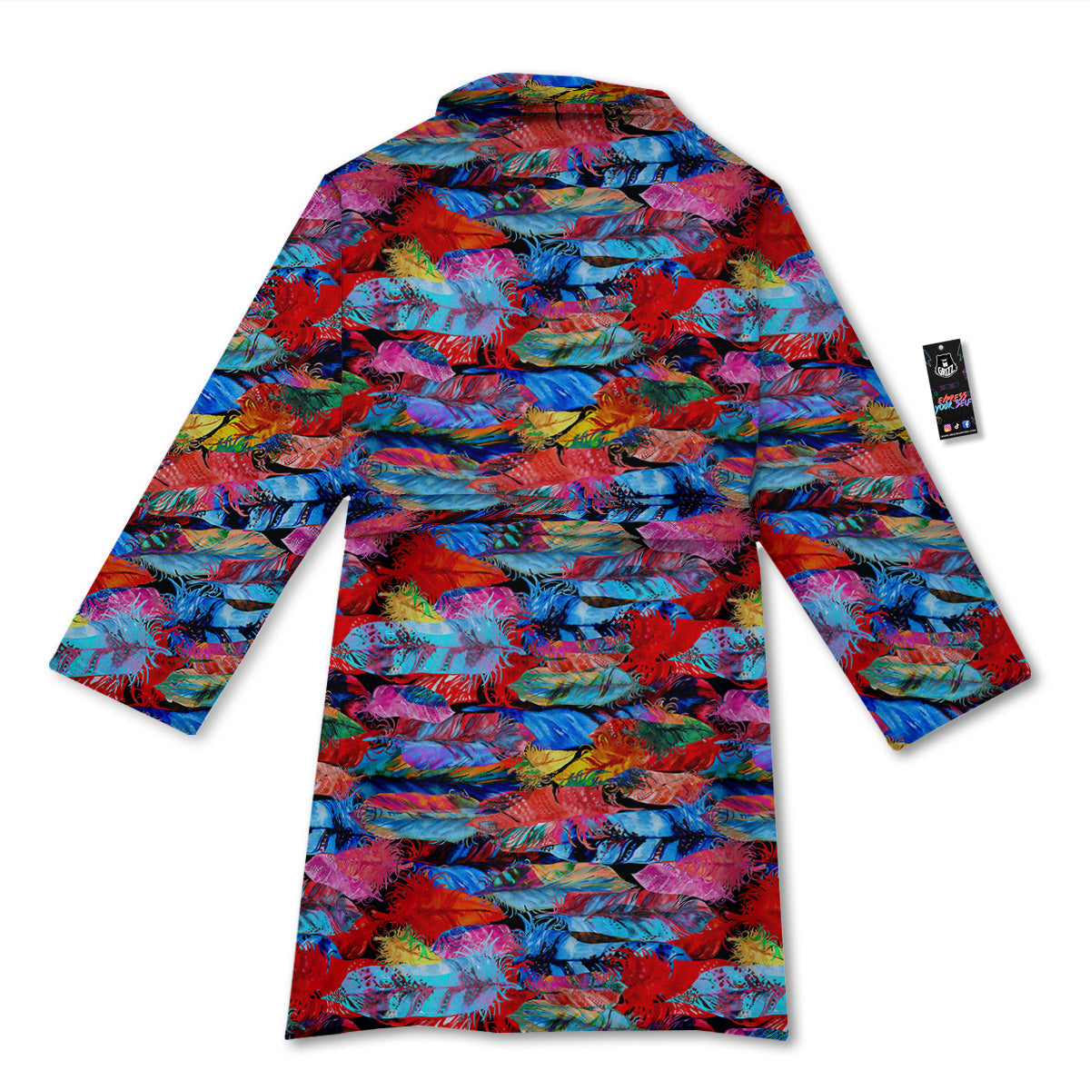 Abstract Feather Watercolor Boho Print Pattern Bathrobe-grizzshop