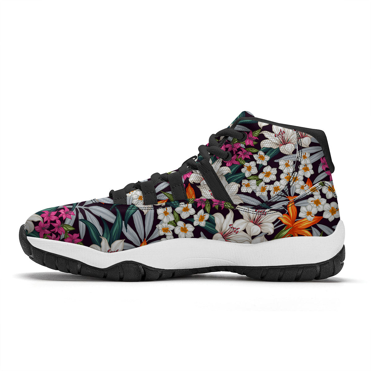 Abstract Feather Watercolor Boho Print Pattern Black Bball Shoes-grizzshop