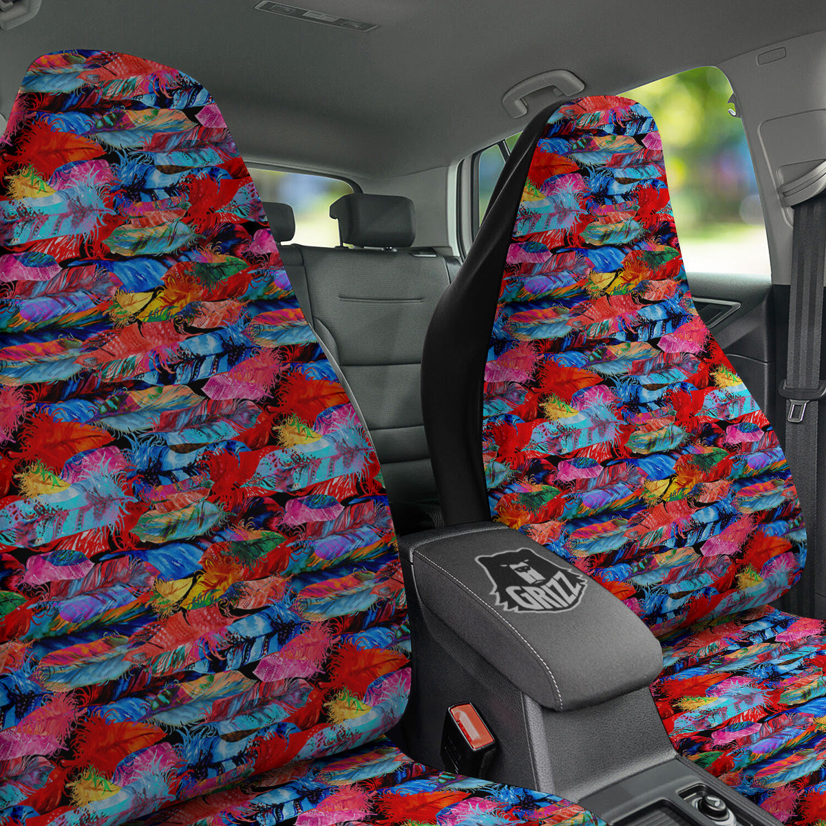 Abstract Feather Watercolor Boho Print Pattern Car Seat Covers-grizzshop