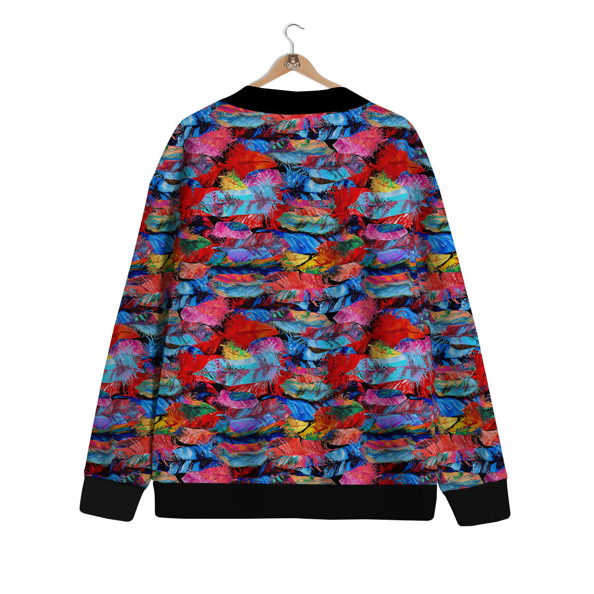 Abstract Feather Watercolor Boho Print Pattern Cardigan-grizzshop