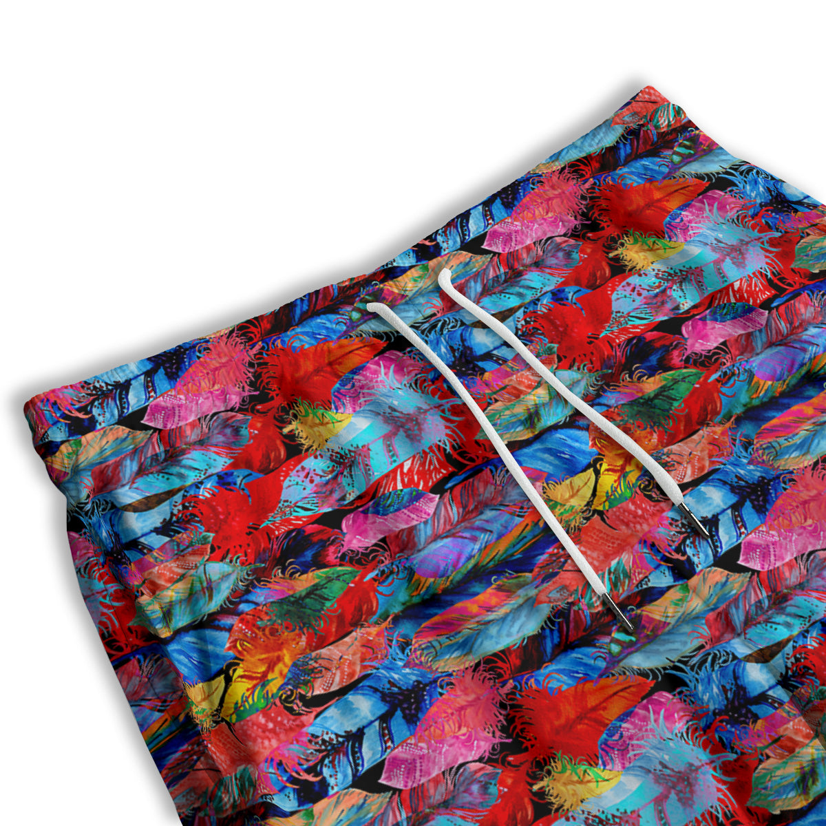 Abstract Feather Watercolor Boho Print Pattern Men's Athletic Shorts