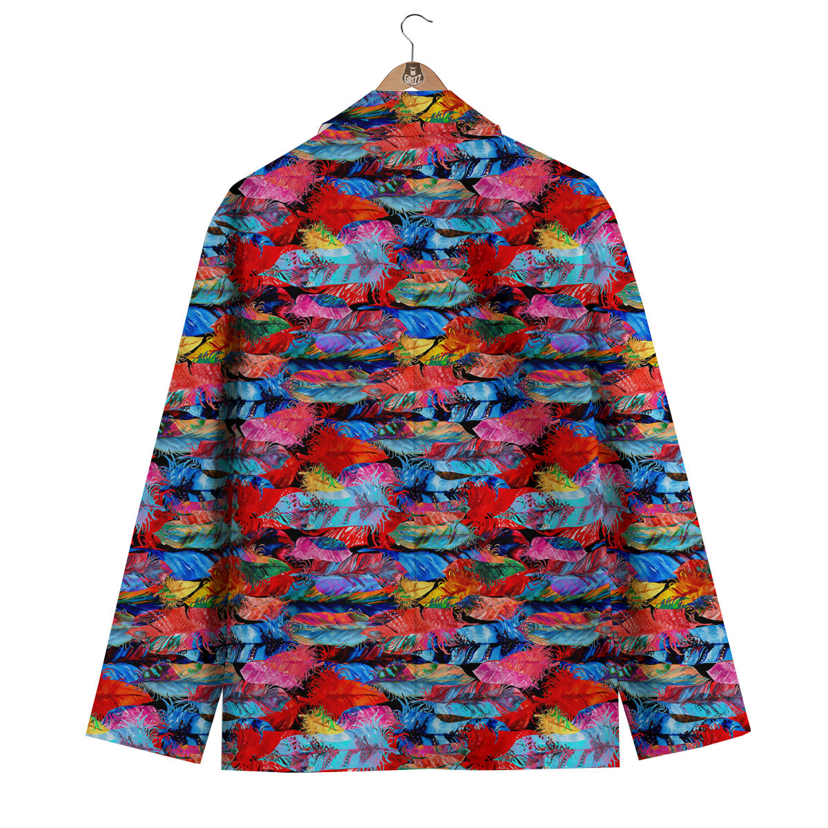 Abstract Feather Watercolor Boho Print Pattern Men's Blazer-grizzshop