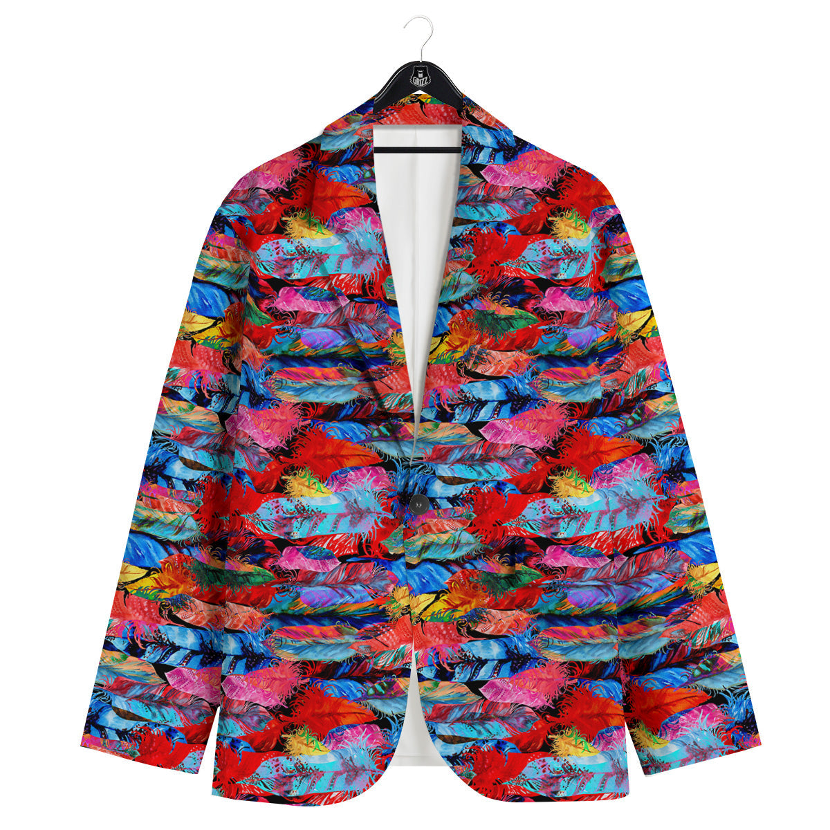 Abstract Feather Watercolor Boho Print Pattern Men's Sport Coat-grizzshop