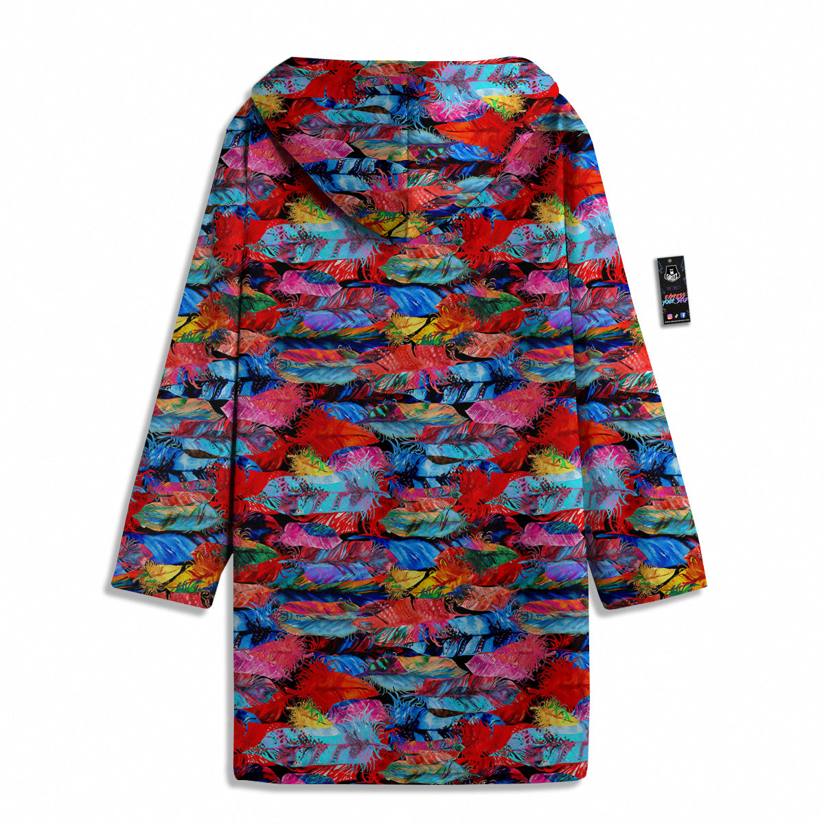 Abstract Feather Watercolor Boho Print Pattern Men's Windbreaker Jacket-grizzshop
