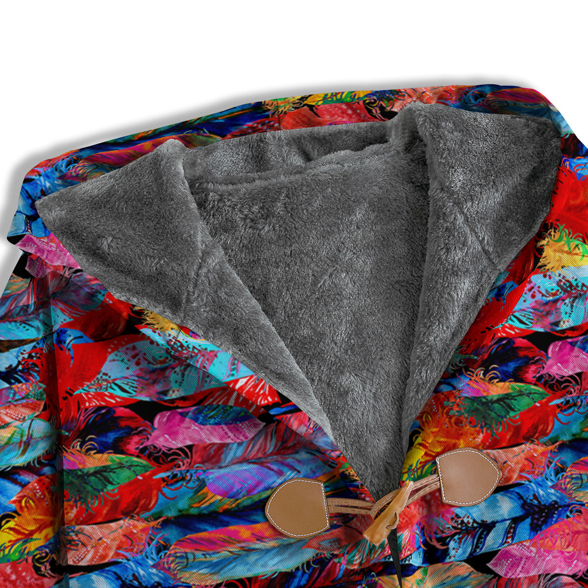 Abstract Feather Watercolor Boho Print Pattern Men's Windbreaker Jacket-grizzshop