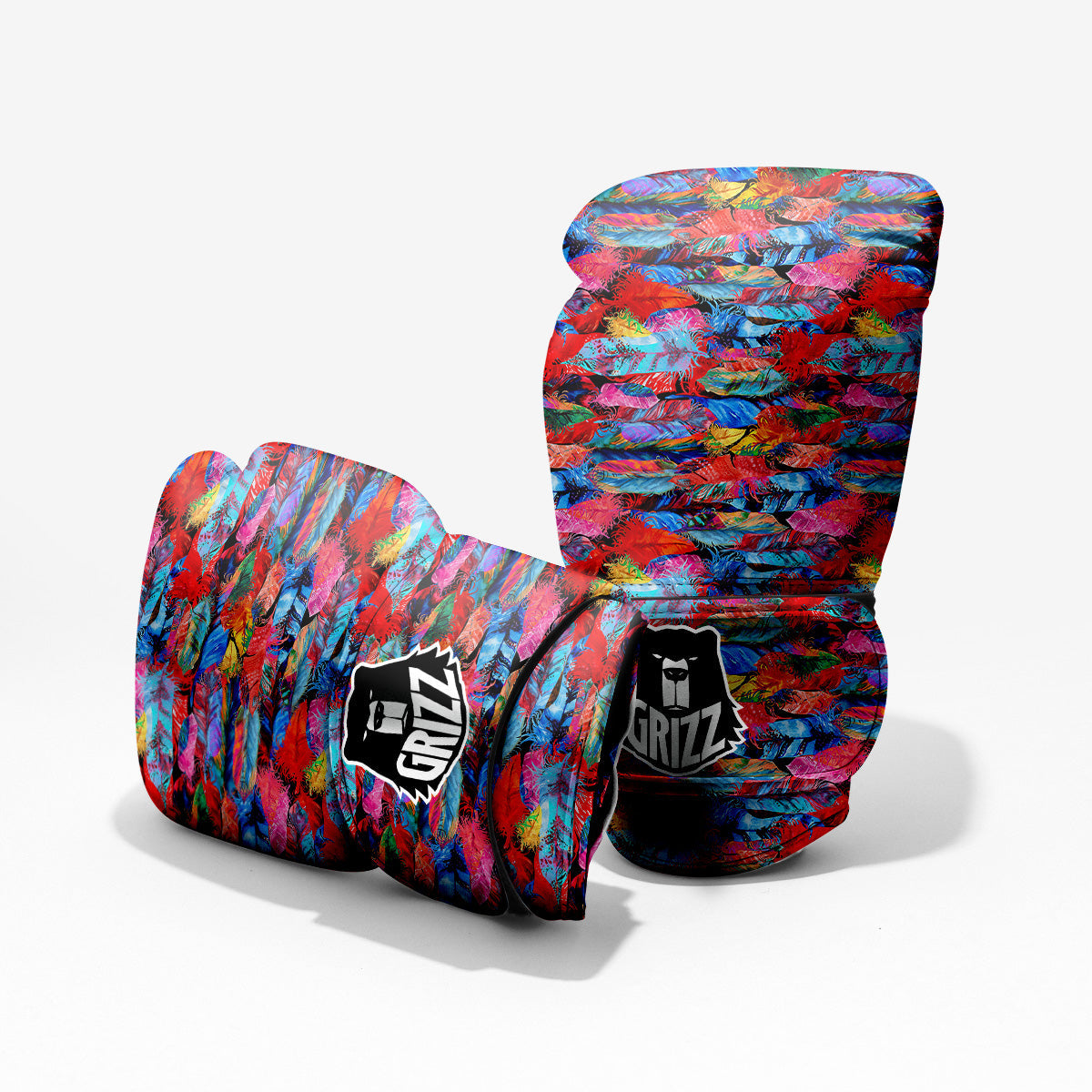 Abstract Feather Watercolor Boho Print Pattern Pro Boxing Glove