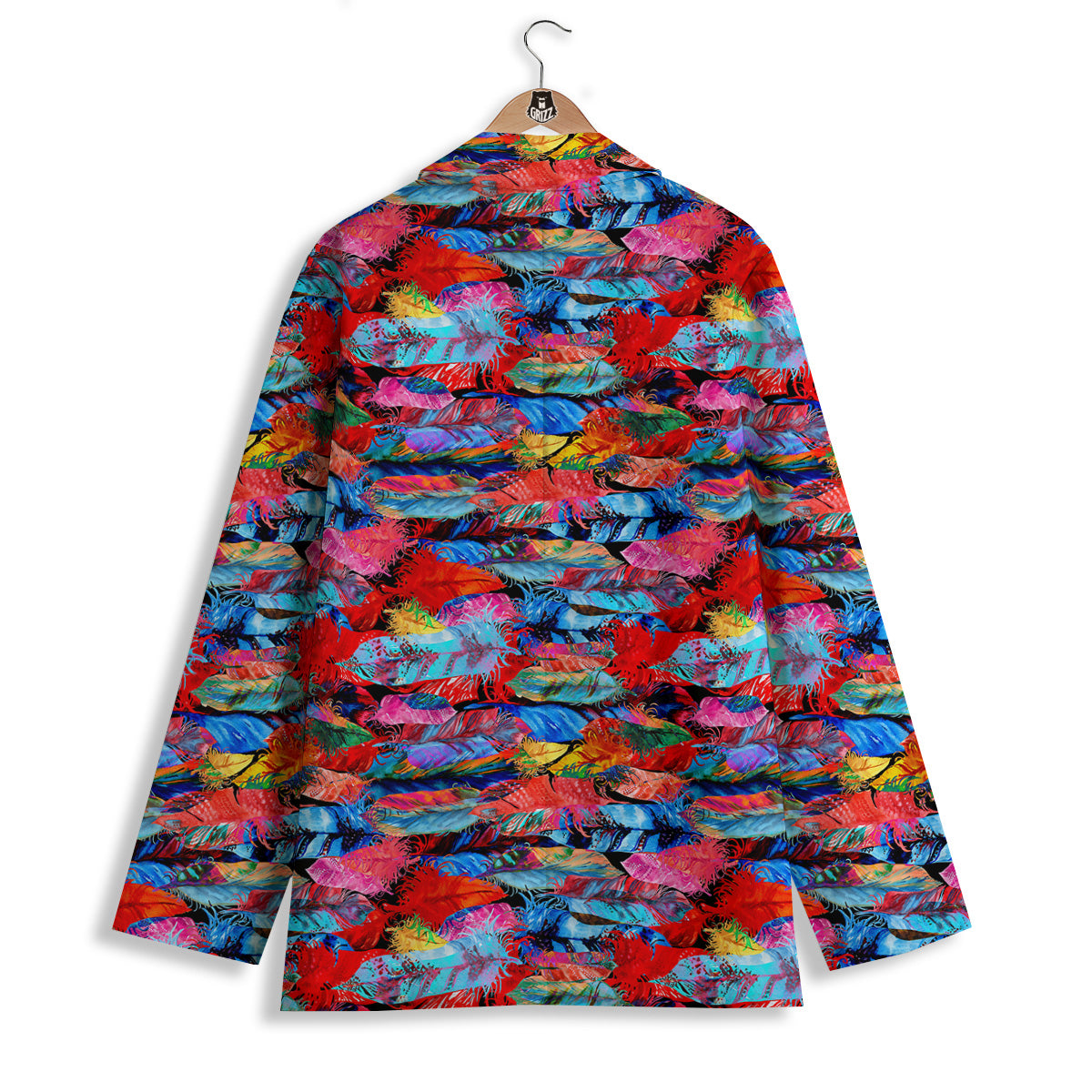 Abstract Feather Watercolor Boho Print Pattern Women's Blazer-grizzshop