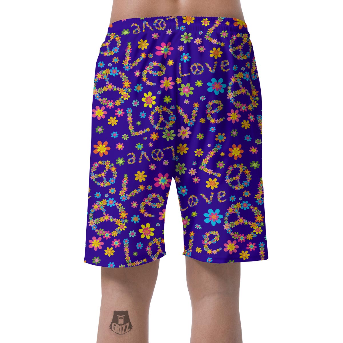 Abstract Floral Hippie Men's Shorts-grizzshop