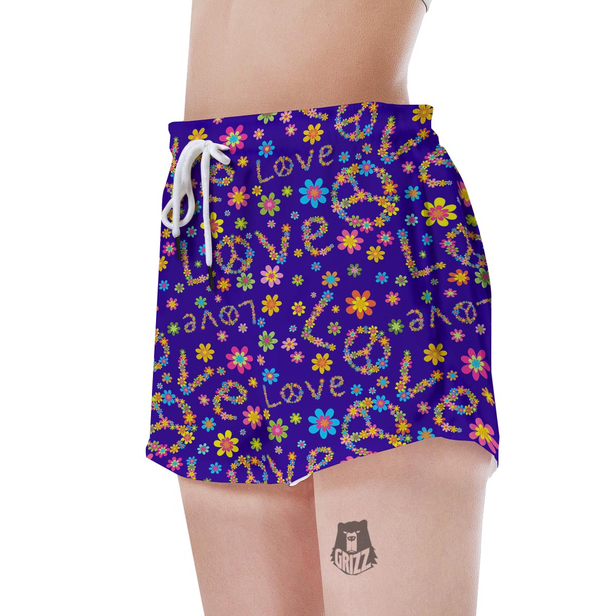 Abstract Floral Hippie Women's Shorts-grizzshop
