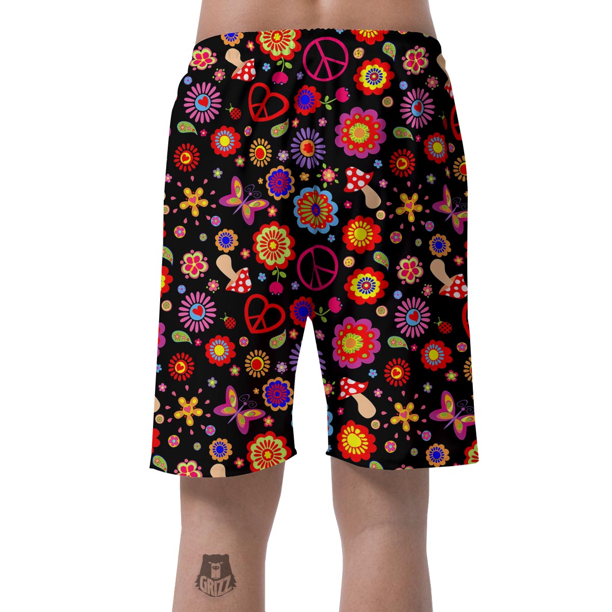 Abstract Flower Hippie Men's Shorts-grizzshop